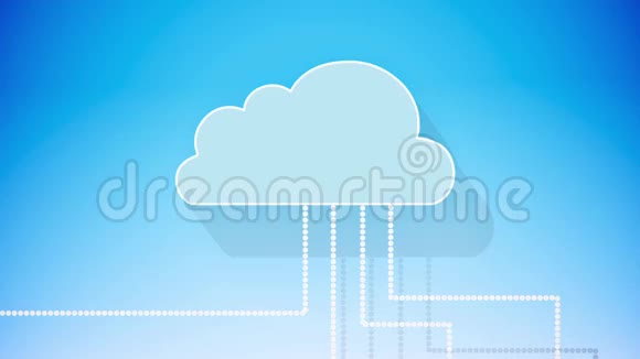 蓝色背景下的云服务动画视频的预览图