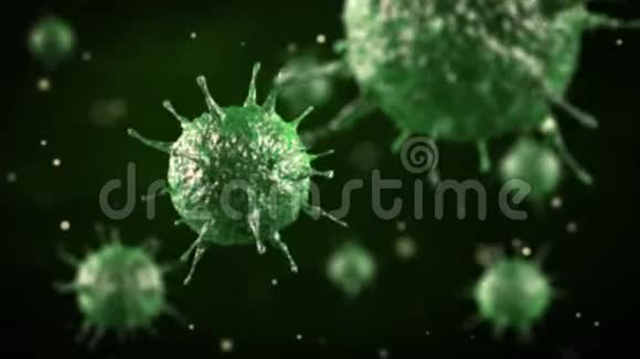 三维渲染显微镜病毒关闭3D插图病毒引起传染病免疫力下降例如肝炎视频的预览图