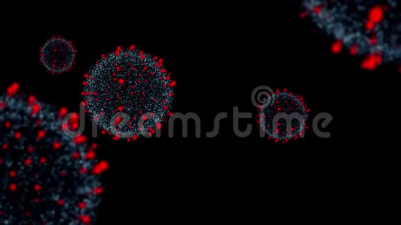 黑色背景冠状病毒细胞虚拟模型视频的预览图