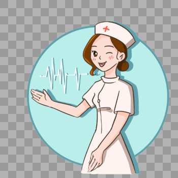 手绘护士卡通形象图片素材免费下载