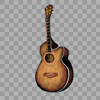 卡通棕色乐器吉他图片素材免费下载