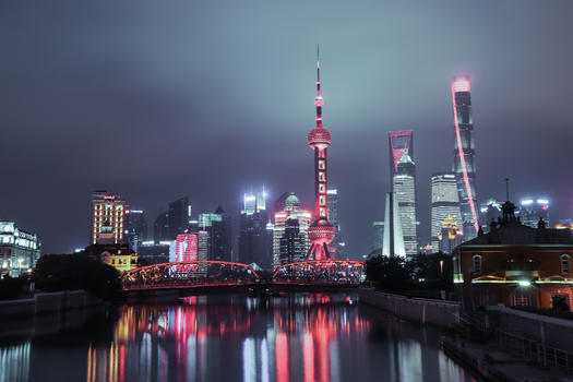 上海外滩城市夜景图片素材免费下载