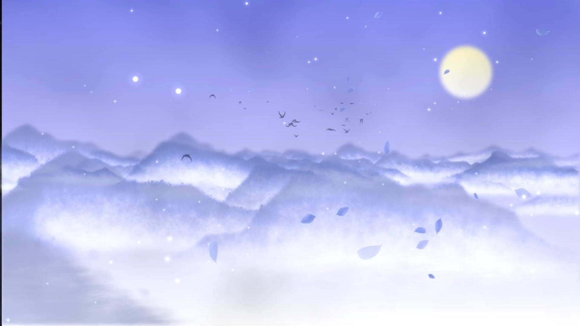 水墨月亮中秋舞台背景视频的预览图