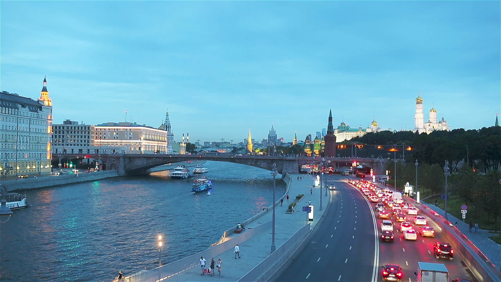 莫斯科地标在德耶公园的日落时刻视频的预览图