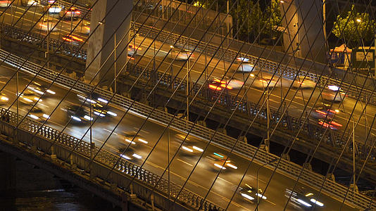 航拍城市夜景道路桥梁交通车流4k素材视频的预览图