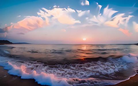 日落在青岛海边视频的预览图
