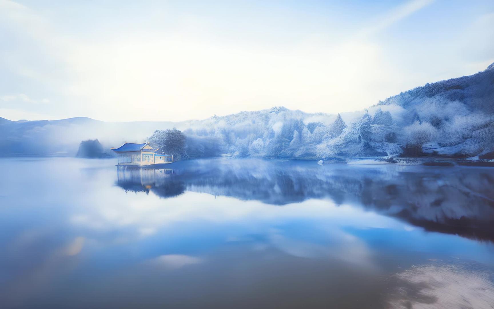 庐山如琴湖冰雪摄影图片视频的预览图