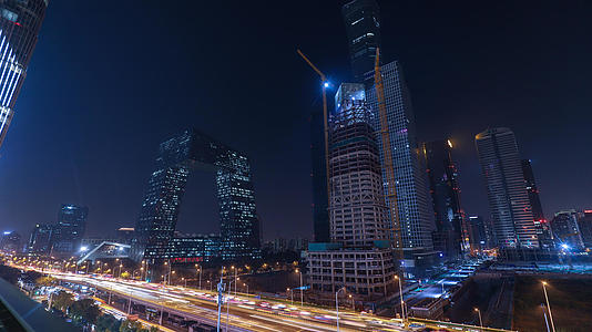 北京国贸地标夜景延时视频的预览图