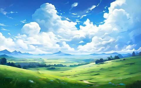 美丽的蓝调草原风景视频的预览图