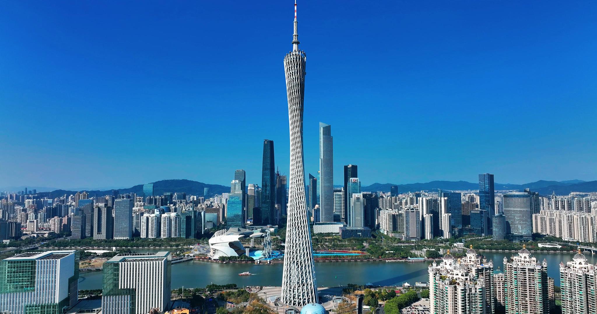 4k航拍广州塔广州著名地标2022年最新视频的预览图