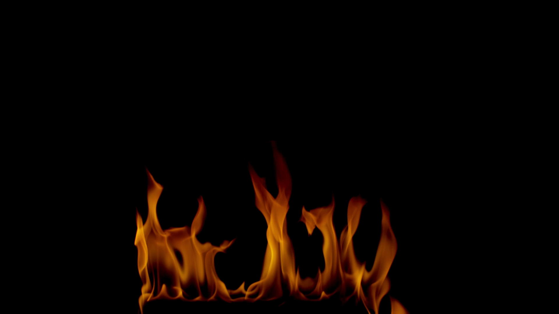 黑色背景4K燃烧的明橙火焰视频的预览图