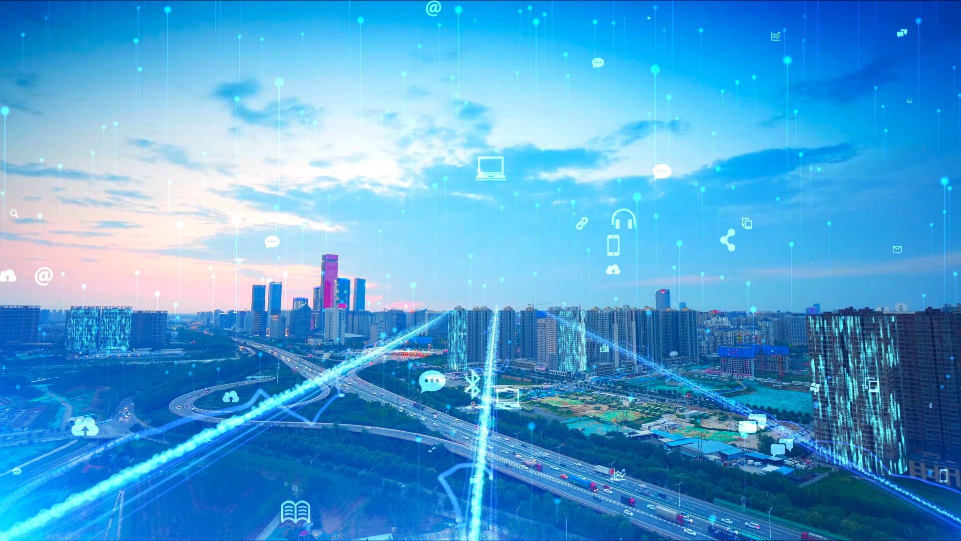 科技点线连接5G城市大数据AE模板视频的预览图