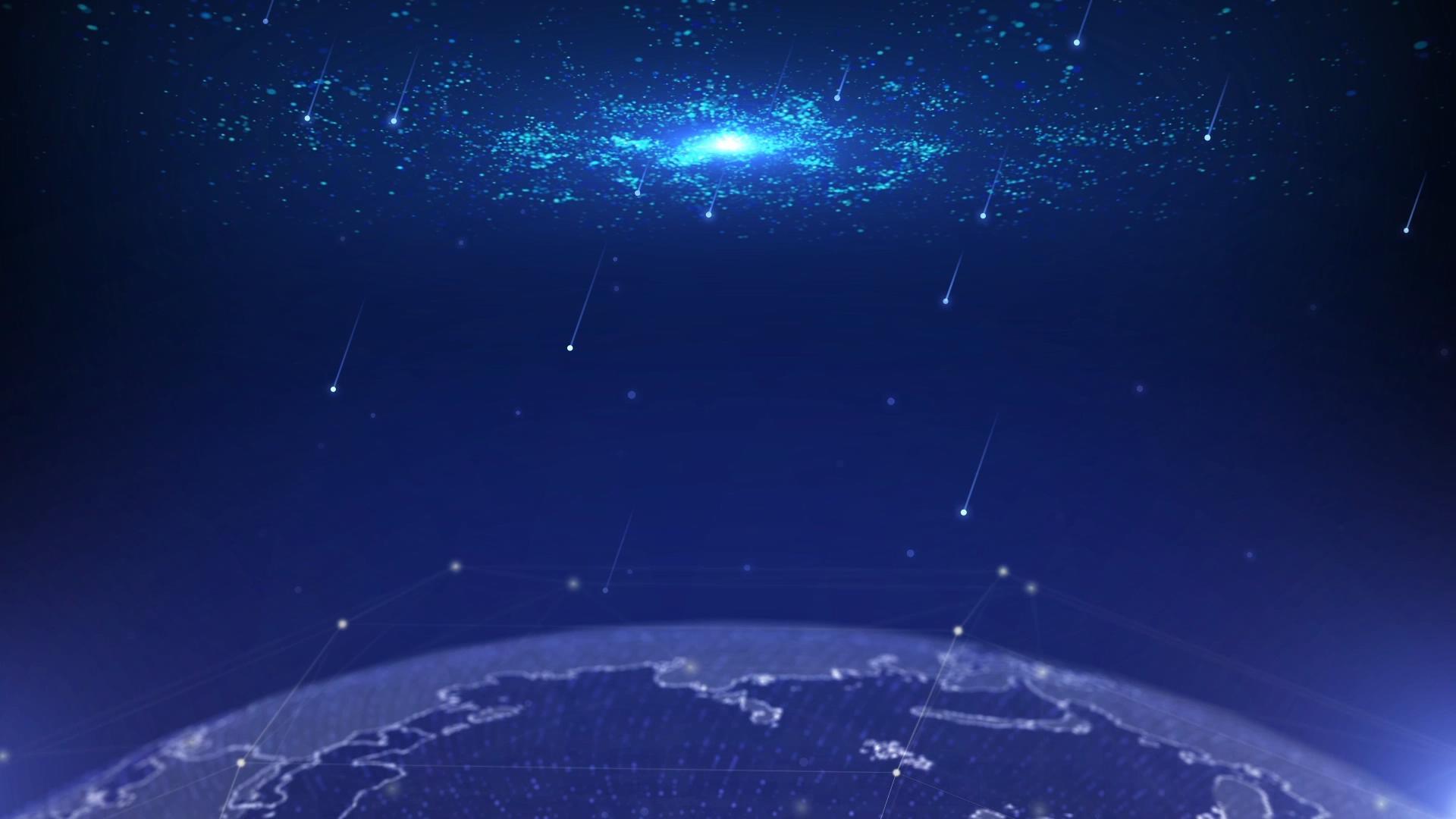 星空地球流星背景视频的预览图
