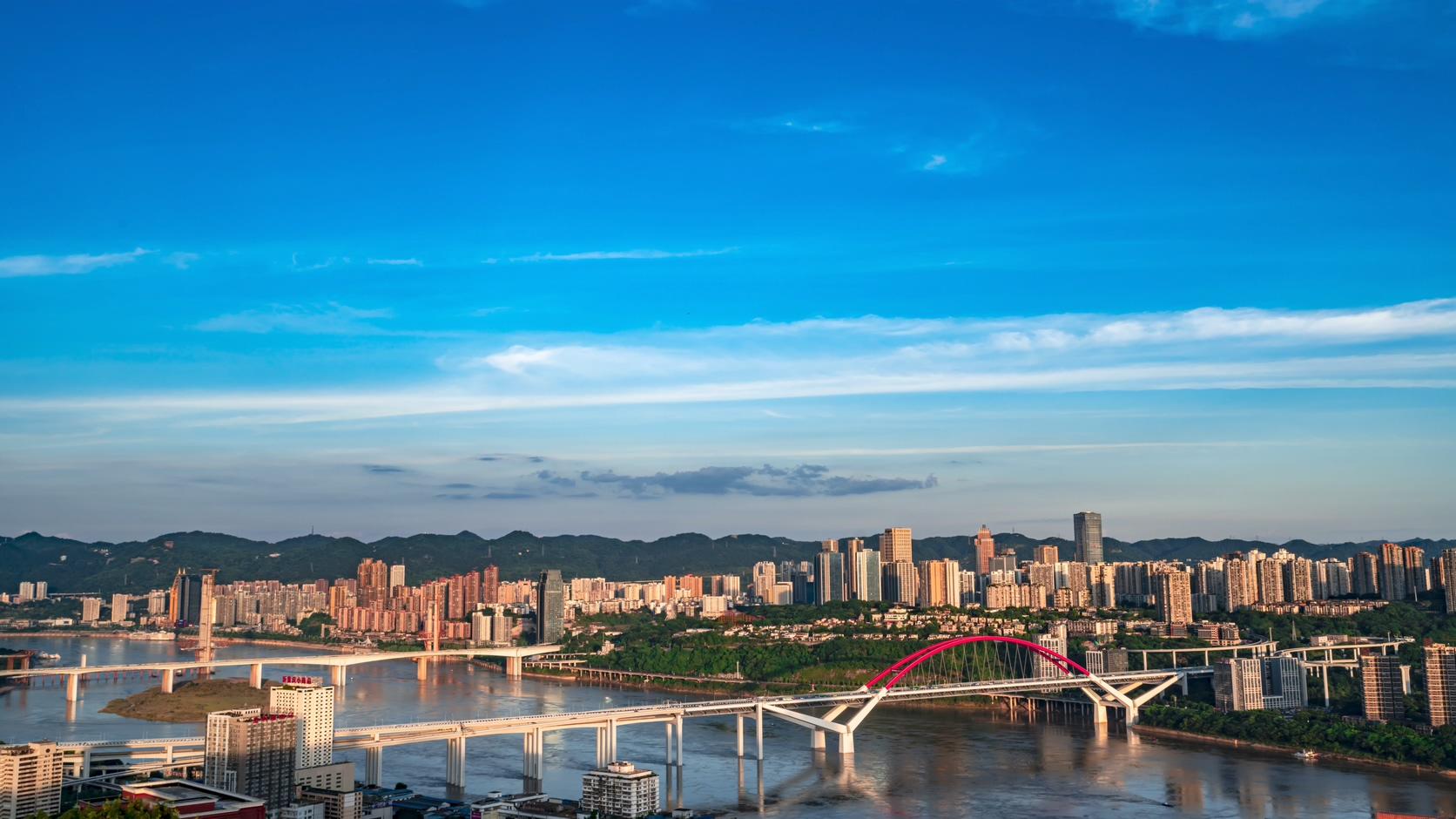 8K重庆城市江景桥梁延时摄影视频的预览图