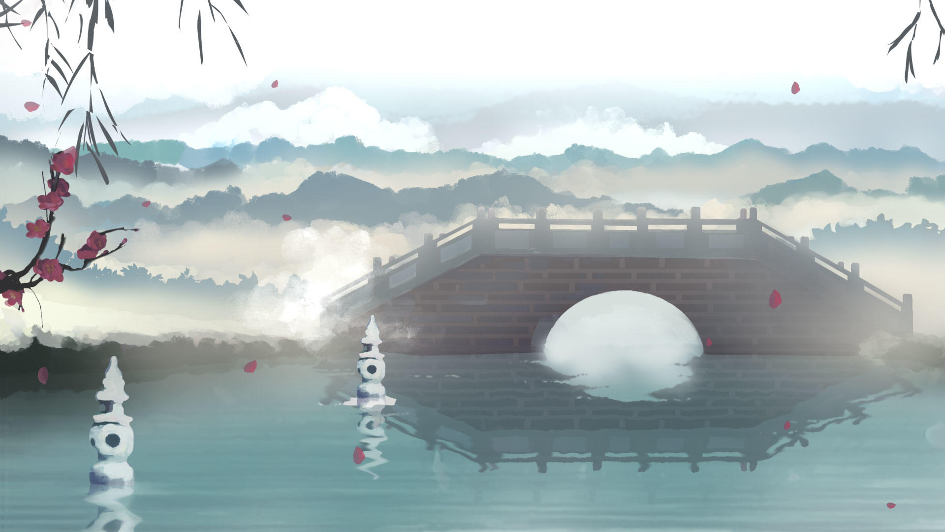 冬季杭州西湖桥视频的预览图