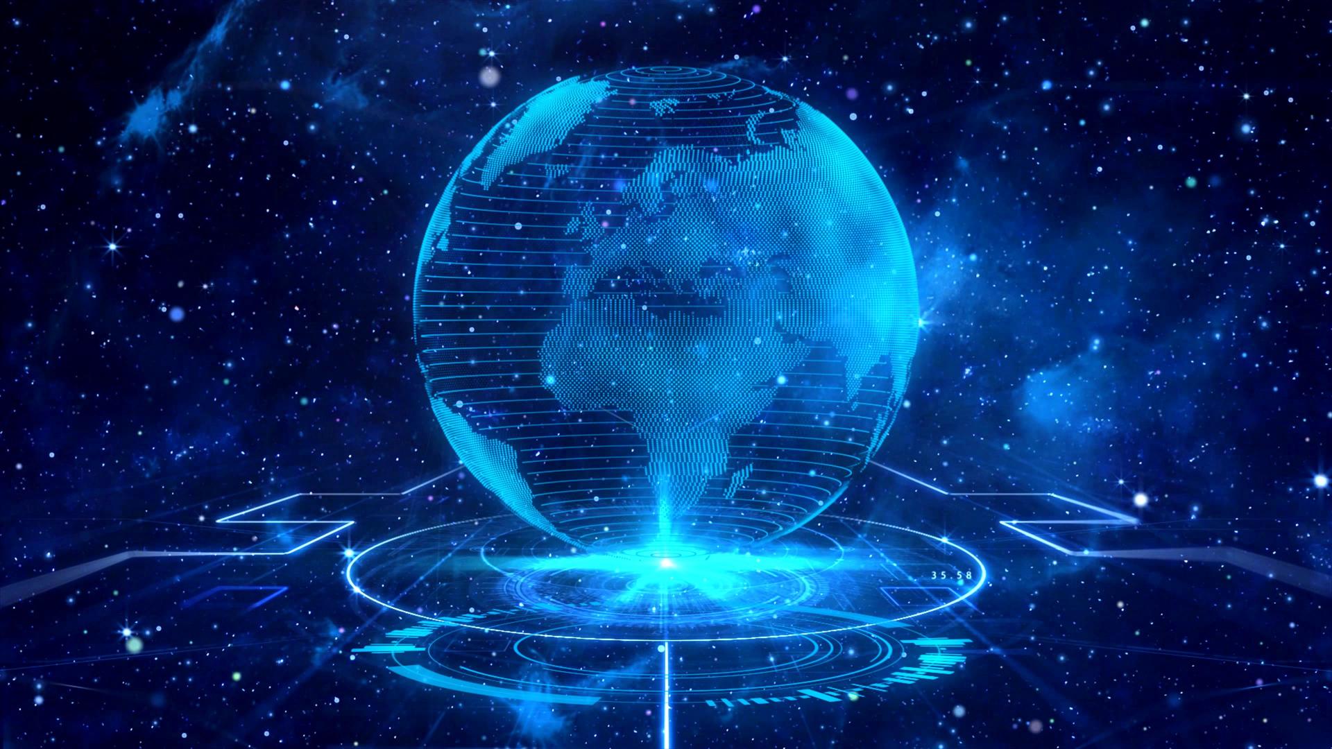 4K全息粒子科技背景视频视频的预览图