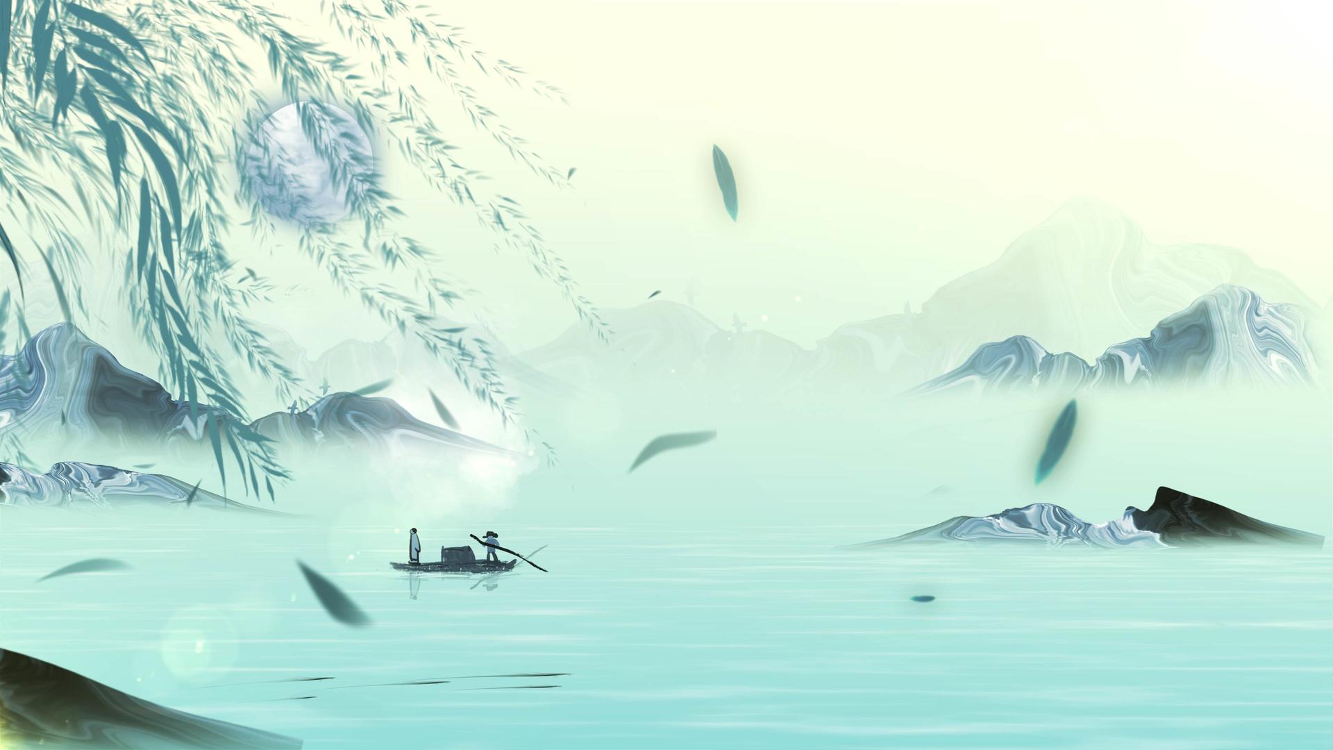 水墨元素中国风背景视频的预览图