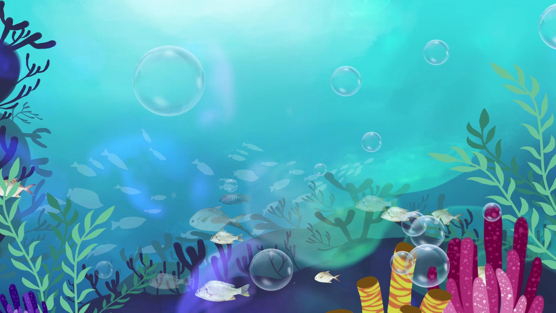 4K海底世界背景视频视频的预览图