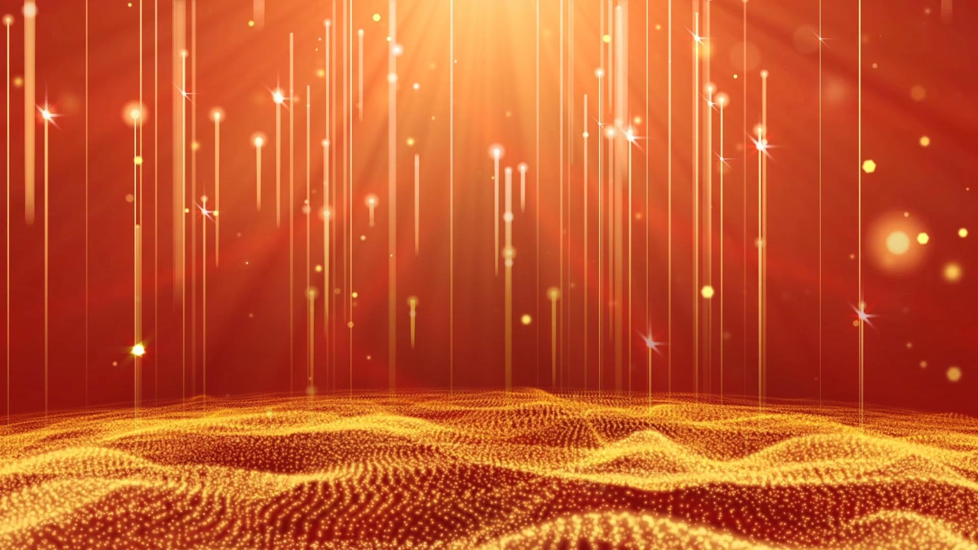 金色光线粒子颁奖舞台背景视频的预览图