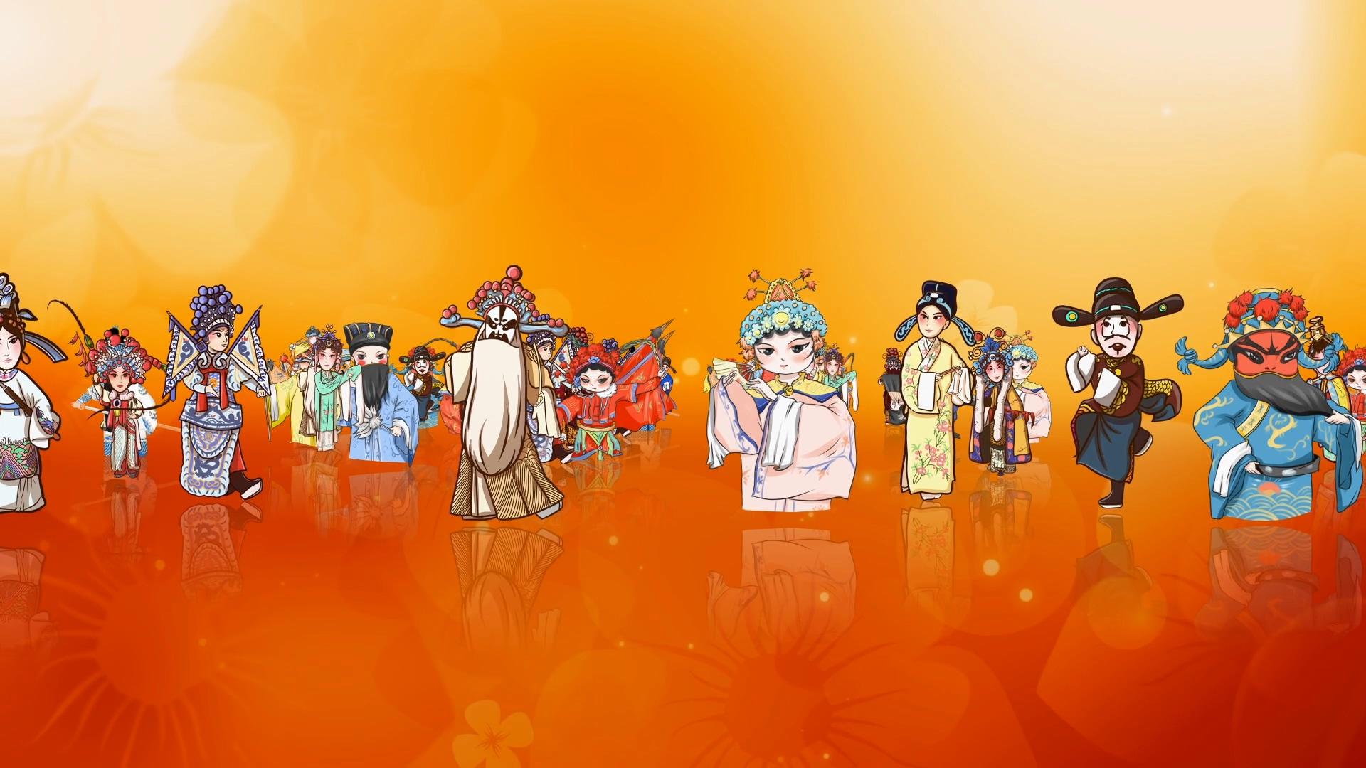 京剧卡通人物动画视频的预览图