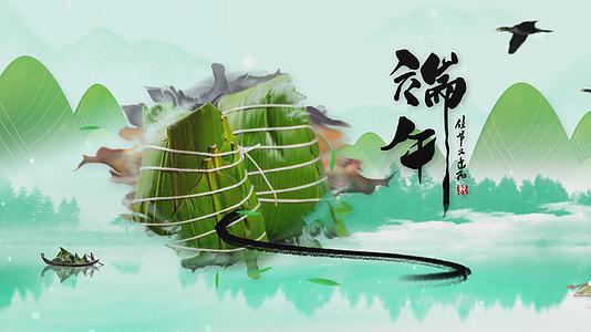 传统中国风水墨五月初五端午节片头ae模板视频的预览图