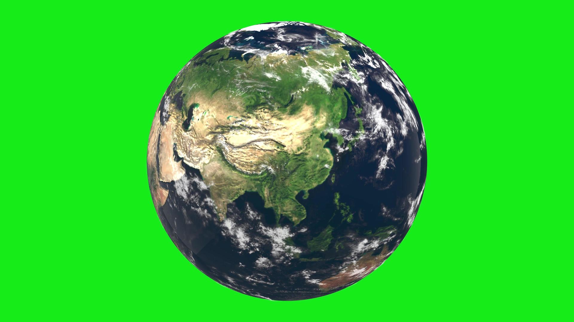 地球旋转绿幕抠像特效素材视频的预览图