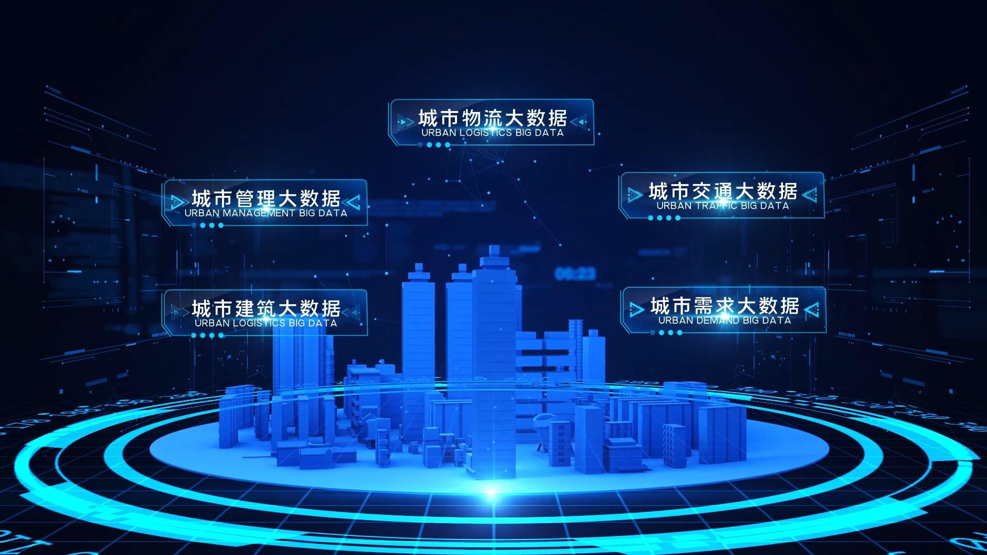 科技城市分类展示AE模板视频的预览图