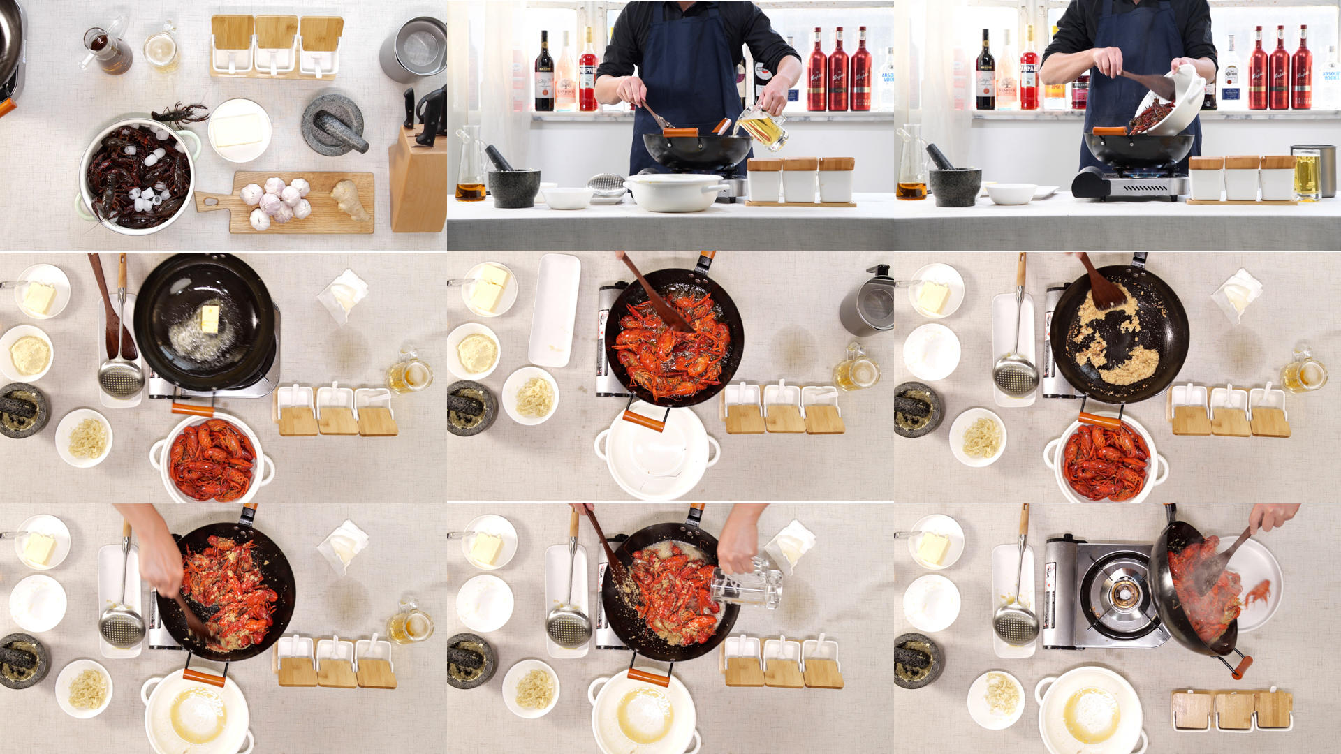 黄油蒜泥龙虾烹饪4K合集视频的预览图