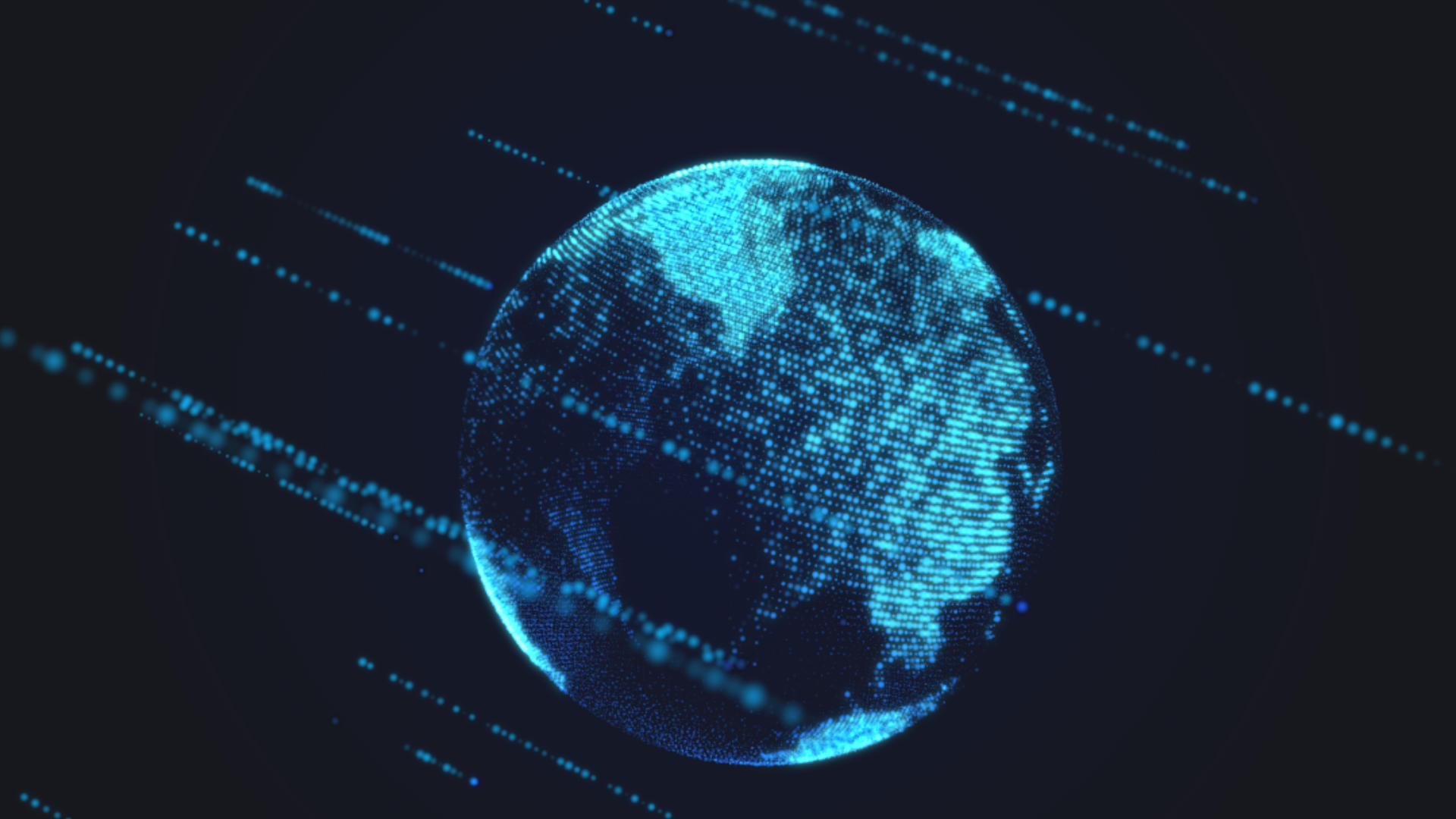 蓝色空间粒子地球元素视频的预览图