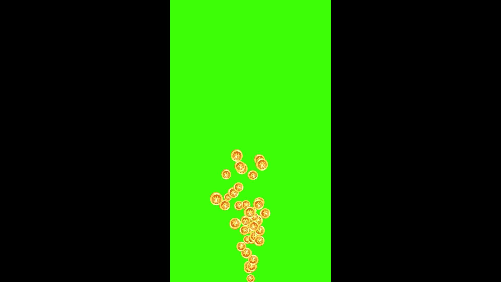 少量金币喷出竖版绿幕抠像特效素材视频的预览图