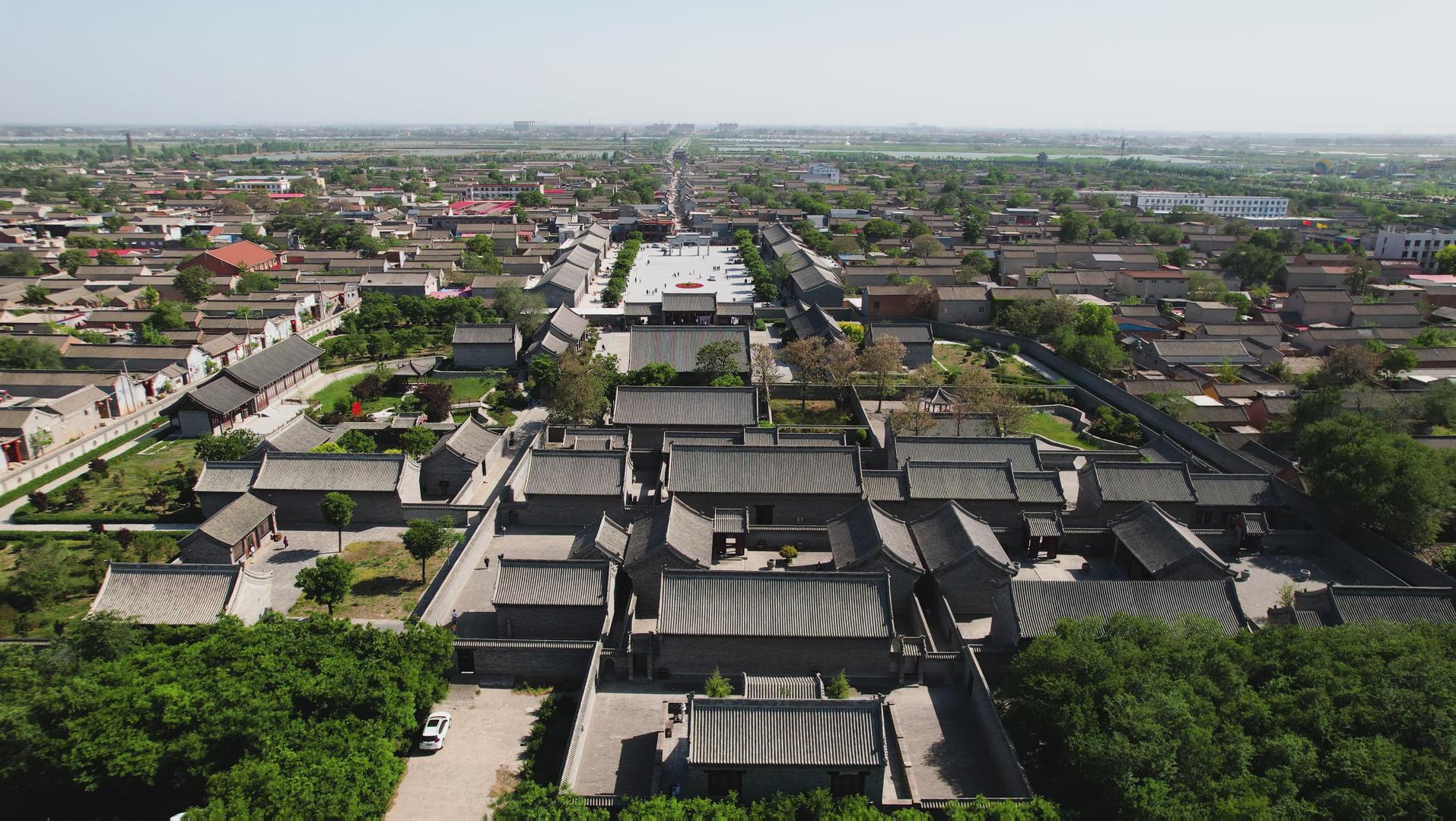 航拍5A景点邯郸永年广府古城建筑全景视频视频的预览图