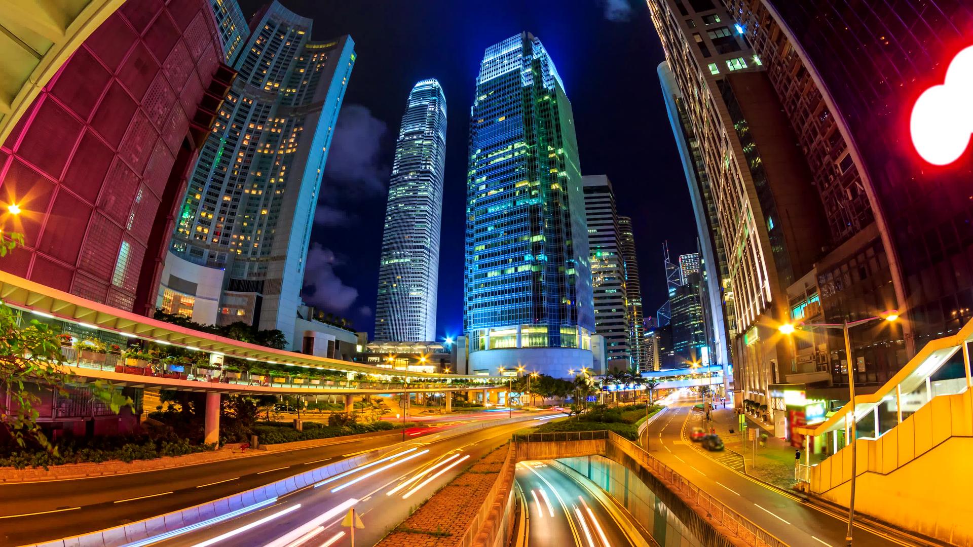 香港深夜城市风光视频的预览图