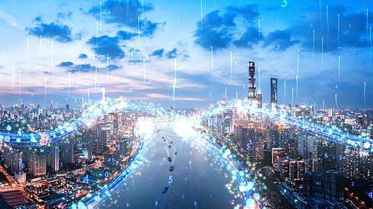 城市科技感粒子光线穿梭动态视频背景元素视频的预览图
