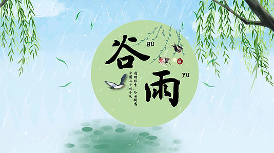 清新传统节日之谷雨片头AE模板视频的预览图