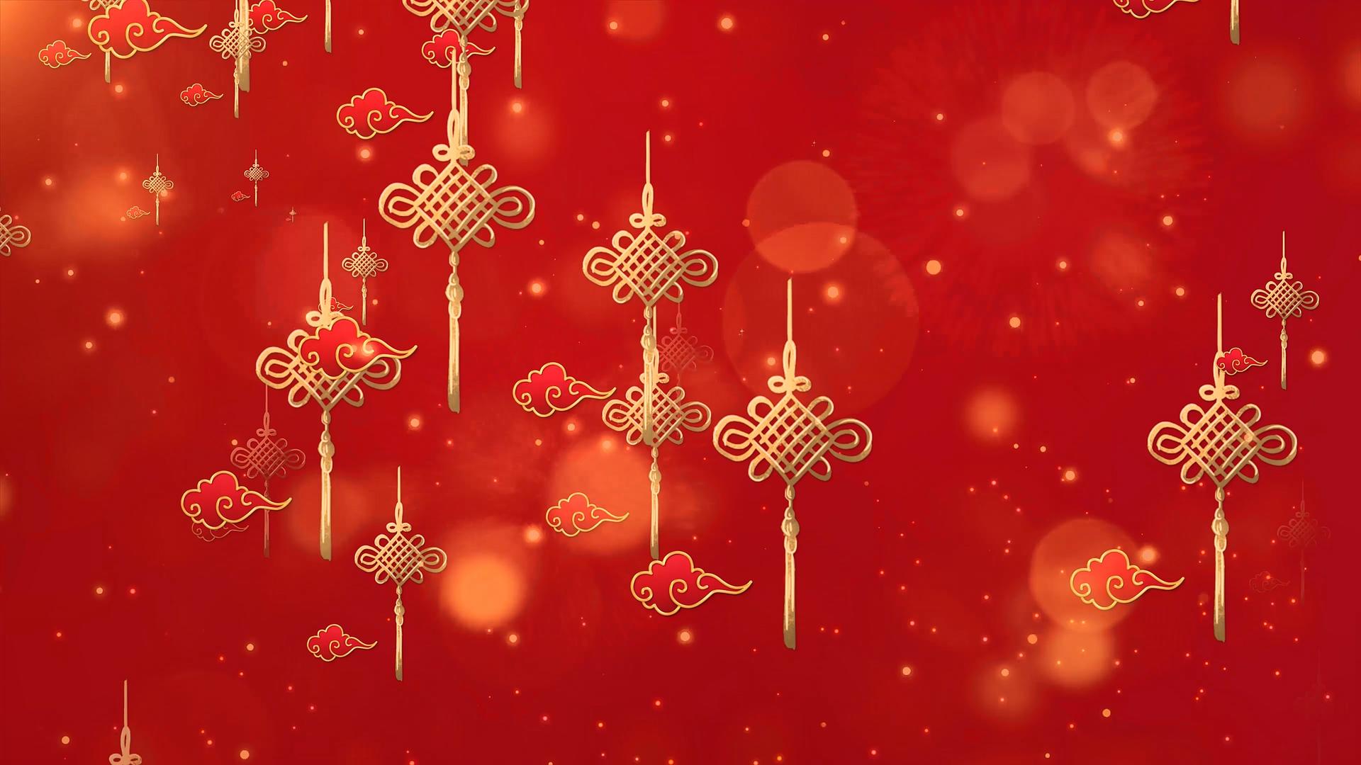 红喜庆新年舞台背景视频视频的预览图