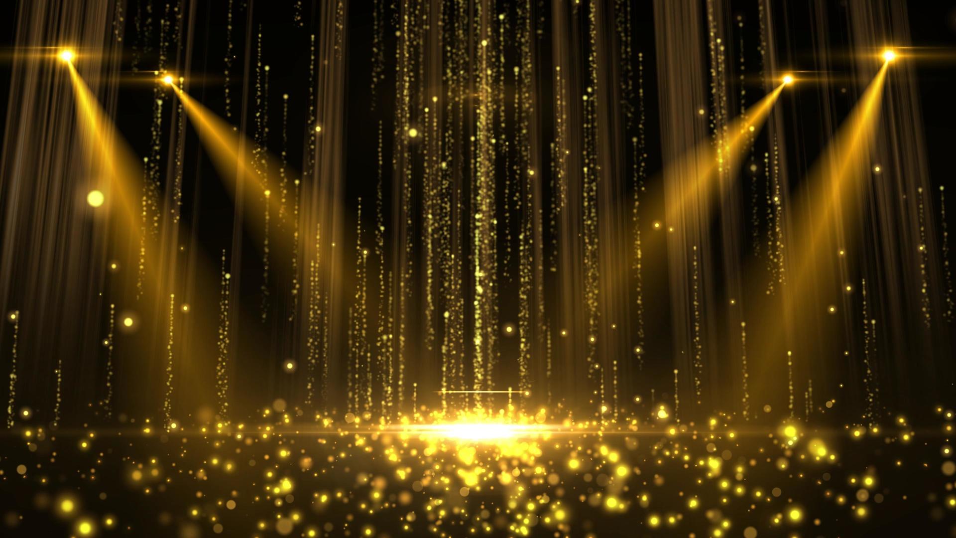 唯美动态金色粒子光效4K舞台背景视频视频的预览图