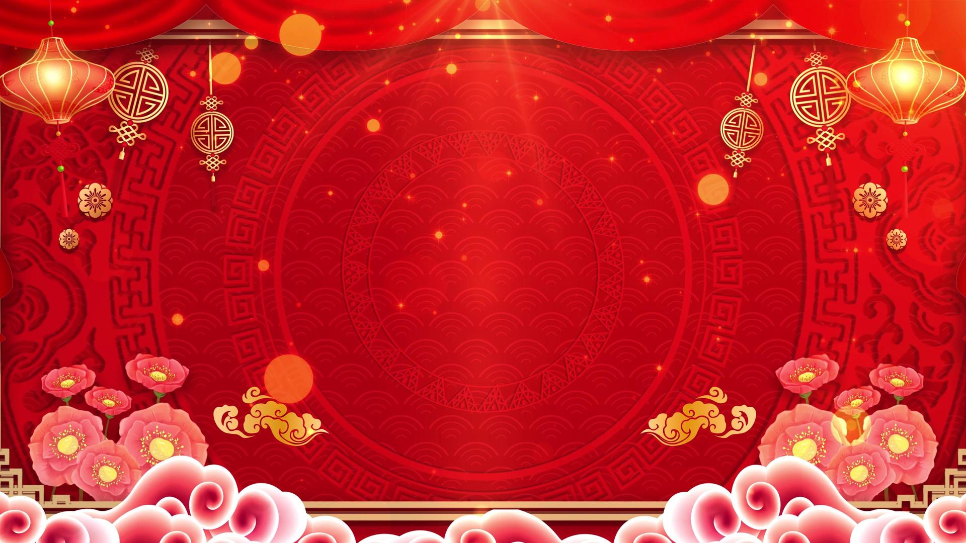 4K红色动态喜庆热闹春节循环背景视频视频的预览图