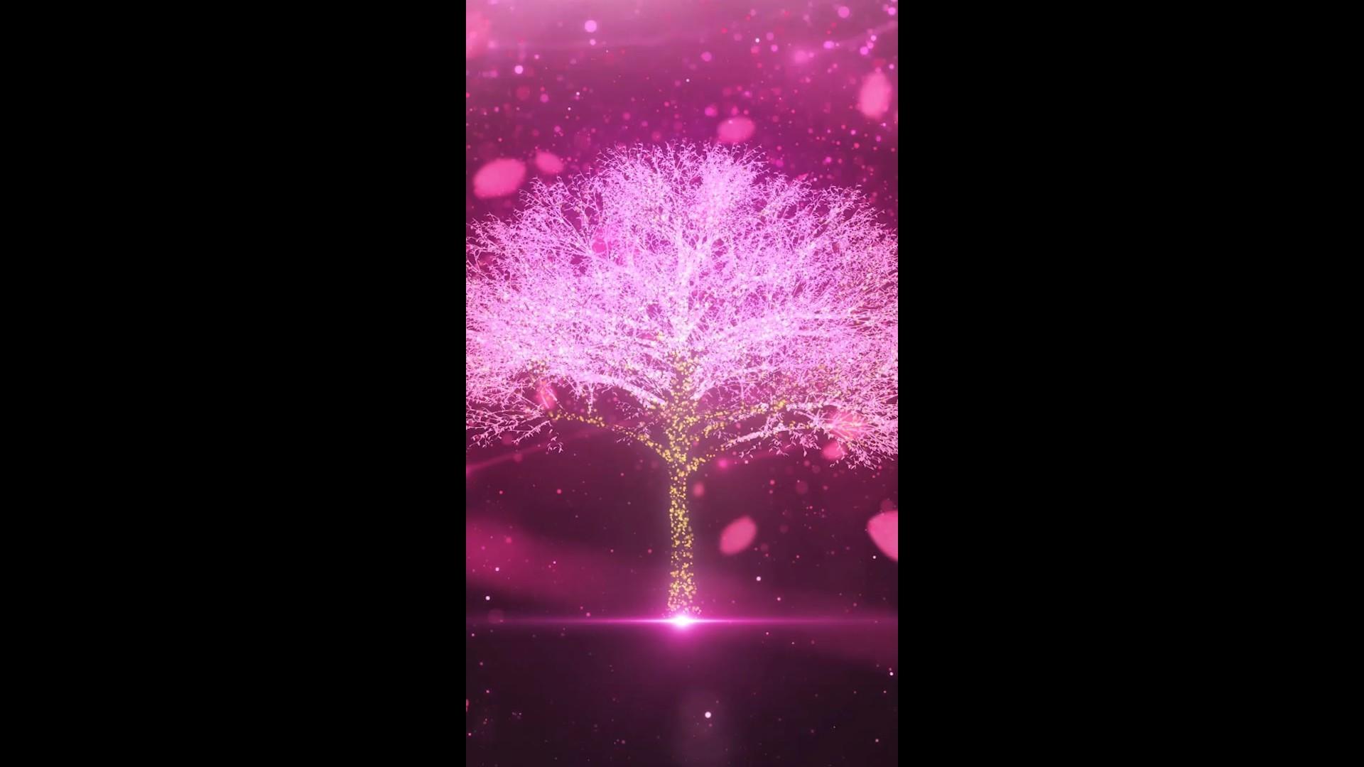动漫紫色卡通粒子树背景视频的预览图