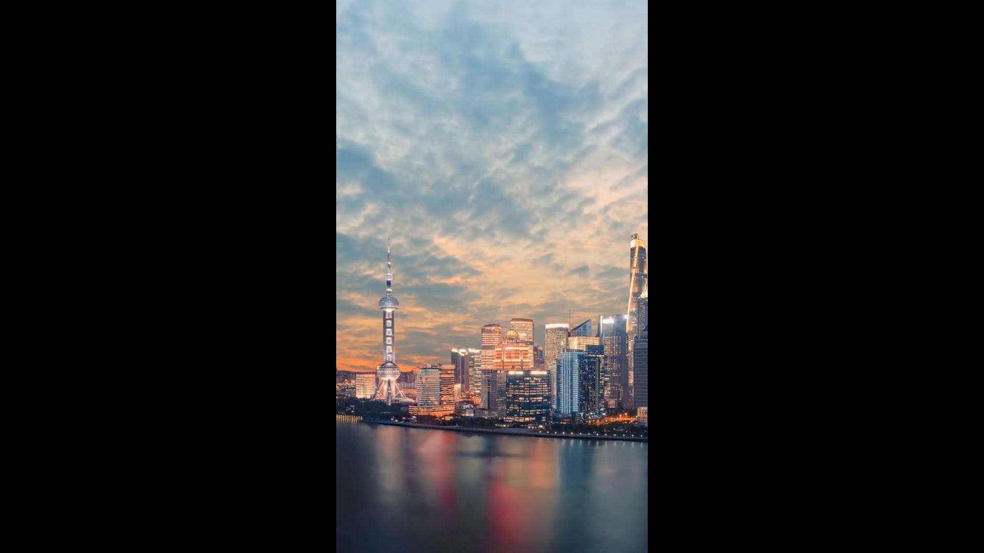 东方明珠都市风景唯美背景视频的预览图