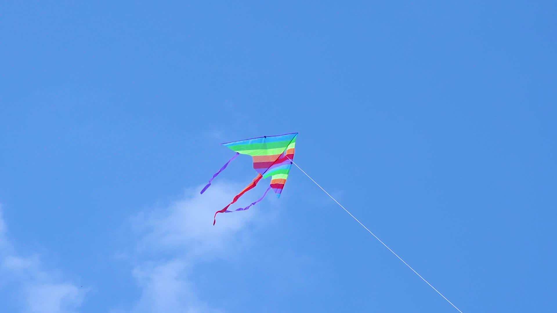 风筝在高清春日晴空下视频的预览图