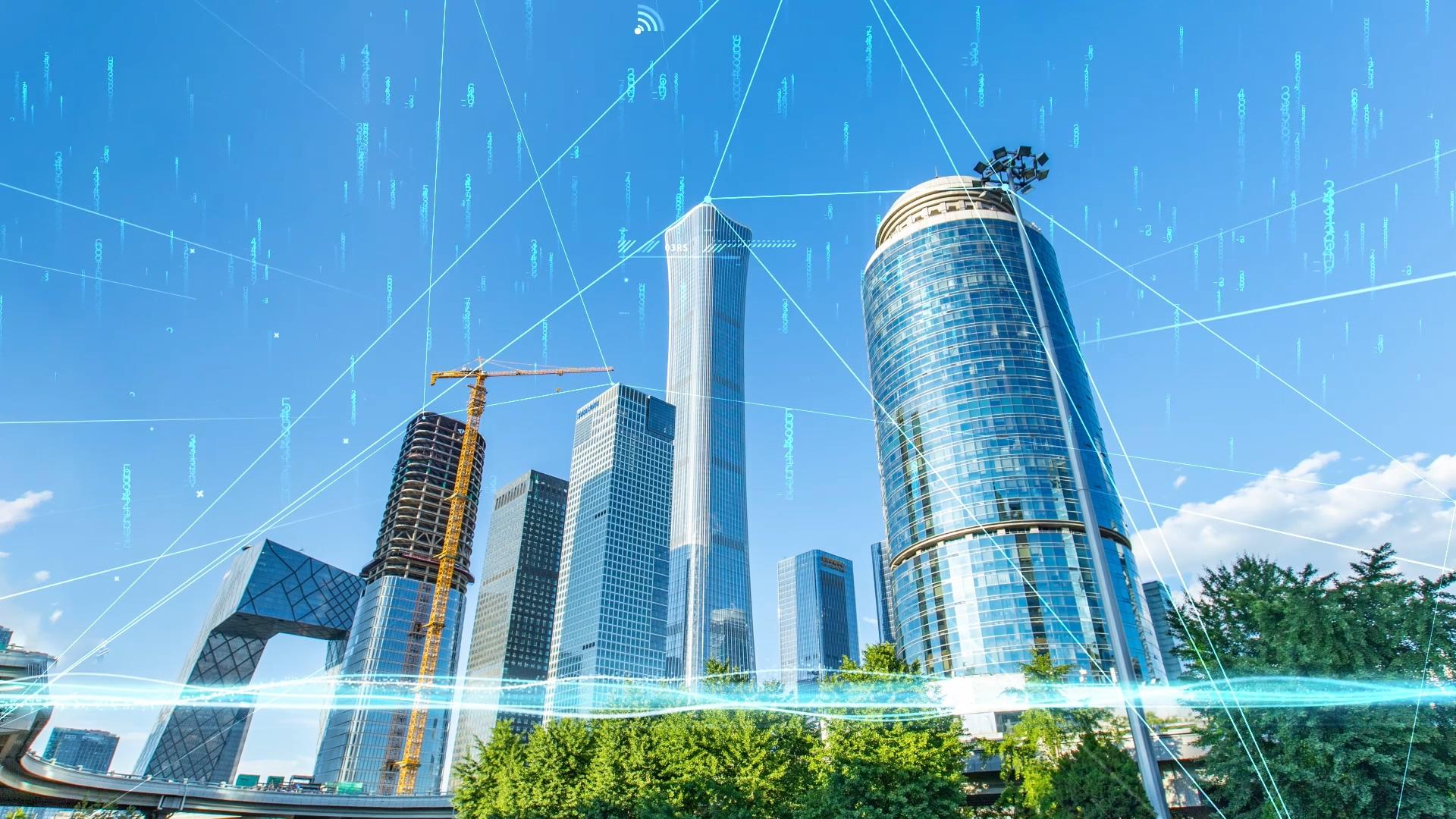 震撼未来智慧科技城市光线视频的预览图