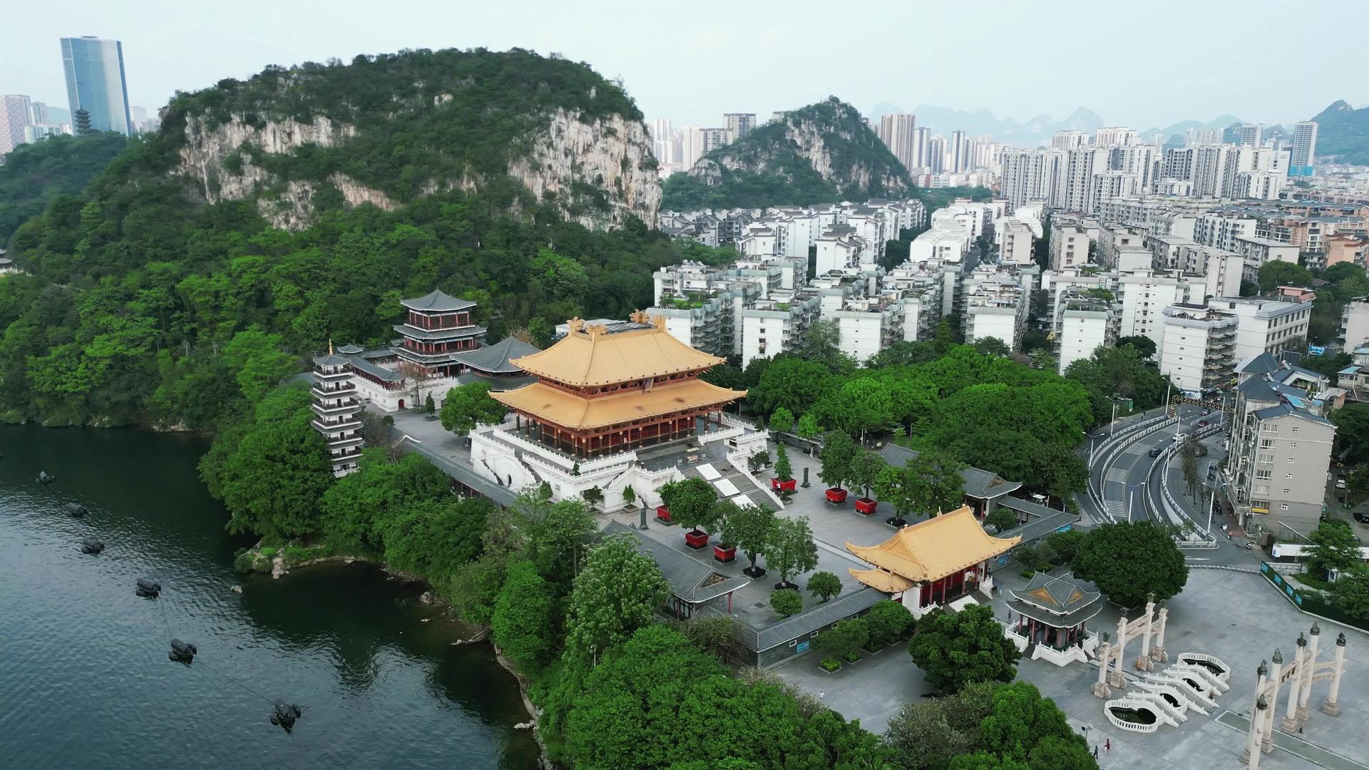 广西省柳州文庙4A景区航拍视频的预览图