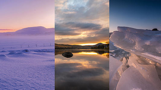 冬日日出迷人自然美景风景视频的预览图