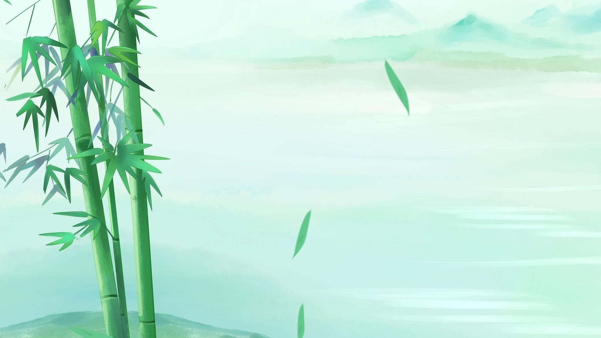 竹叶背景,竹子,竹子竹叶,绿色竹子,粒子竹叶,青色竹视频的预览图