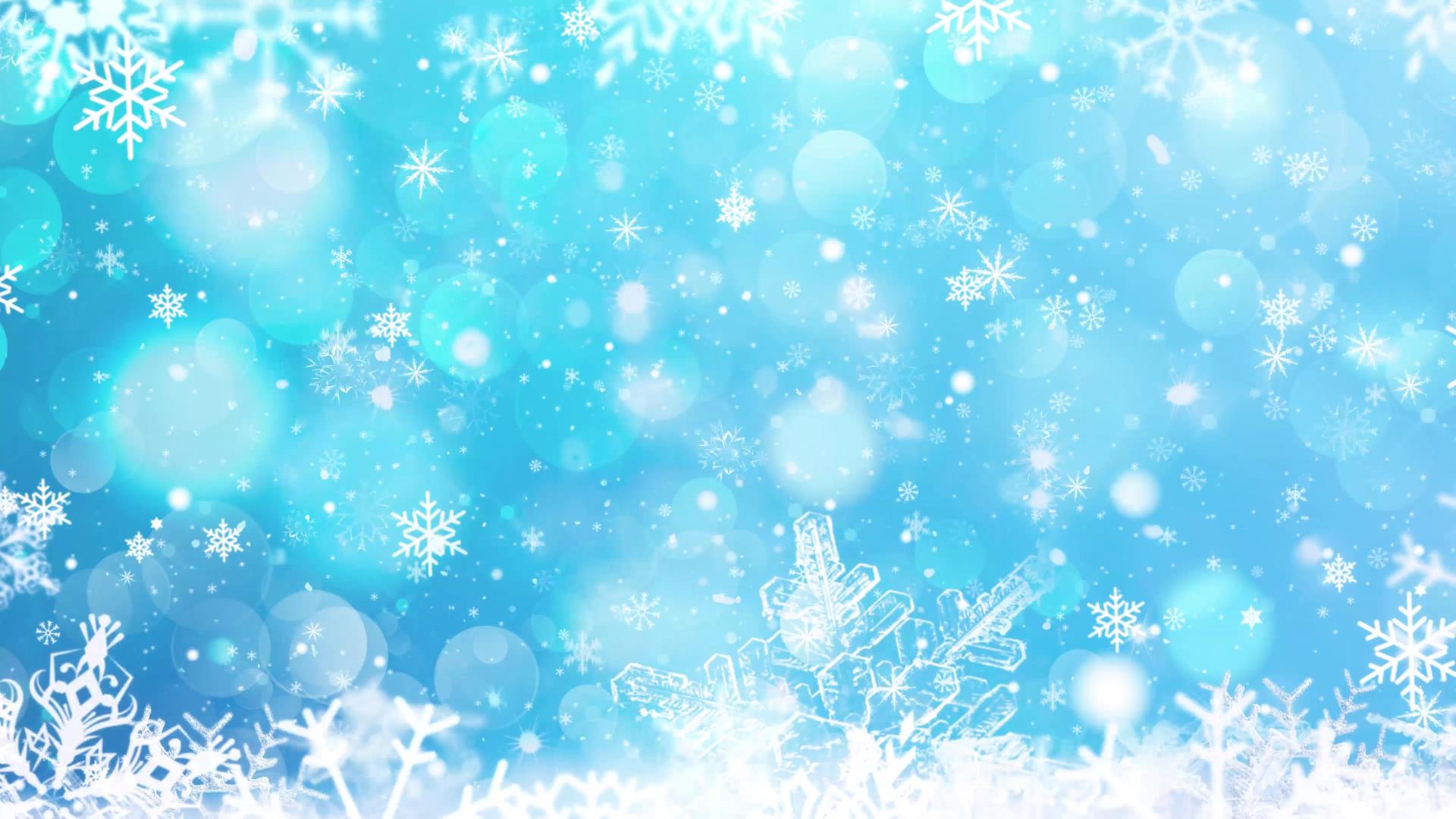 4K圣诞节蓝色雪花粒子背景视频视频的预览图