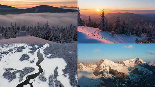 冬季雪景风光合集视频的预览图