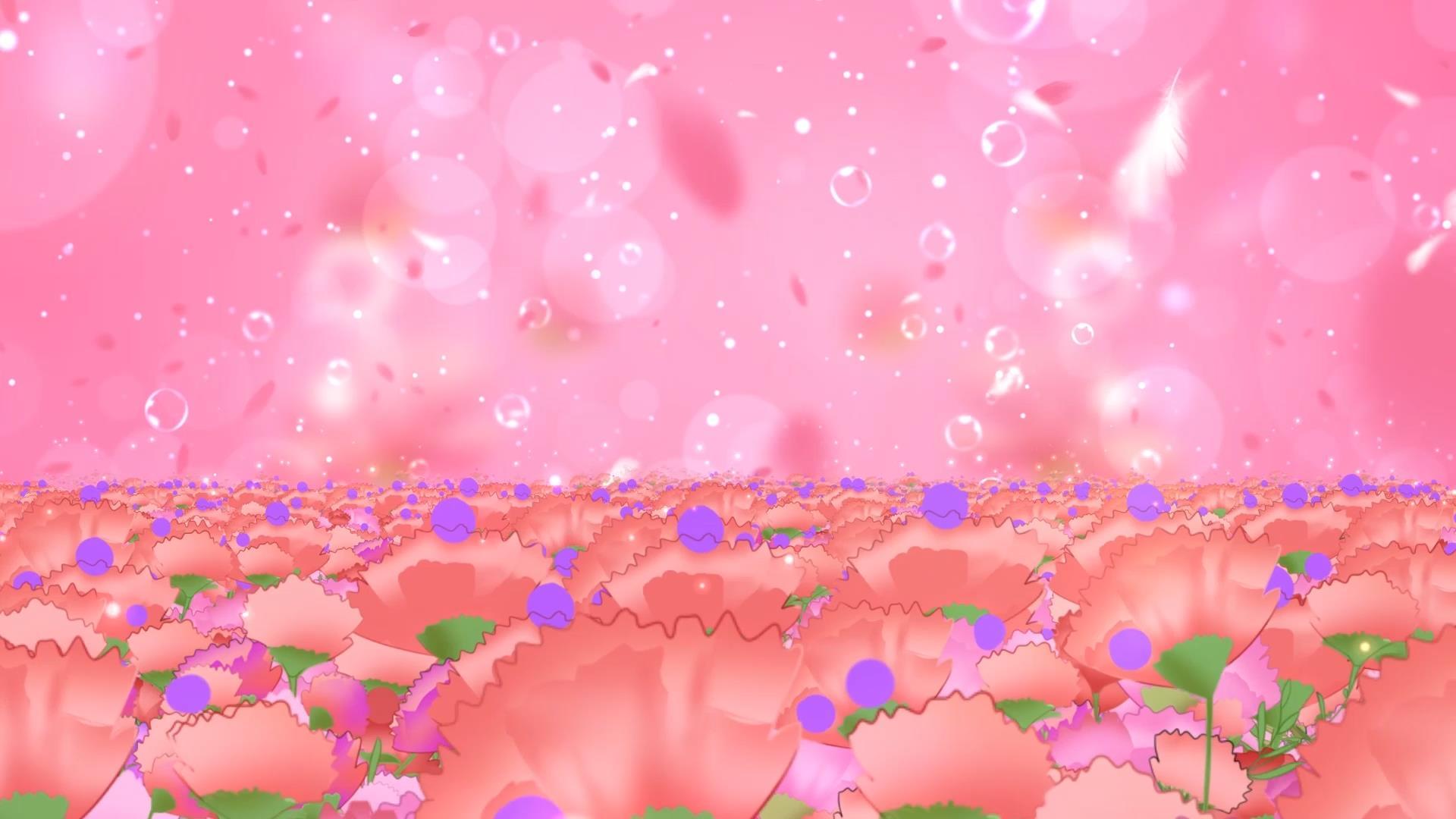唯美温馨粉色动态花海粒子光晕花瓣舞台背景视频视频的预览图