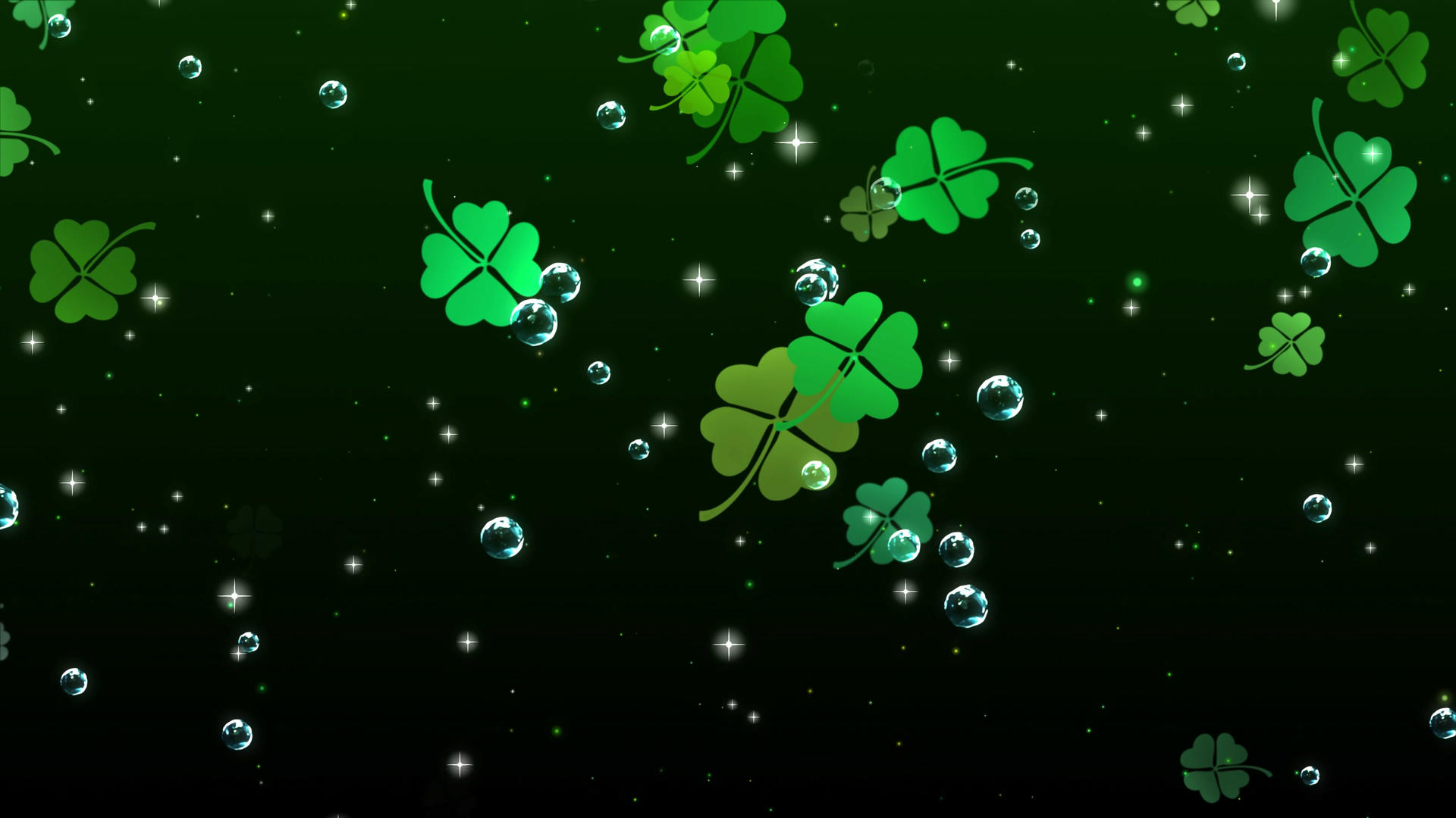 4K绿色四叶草背景素材视频的预览图