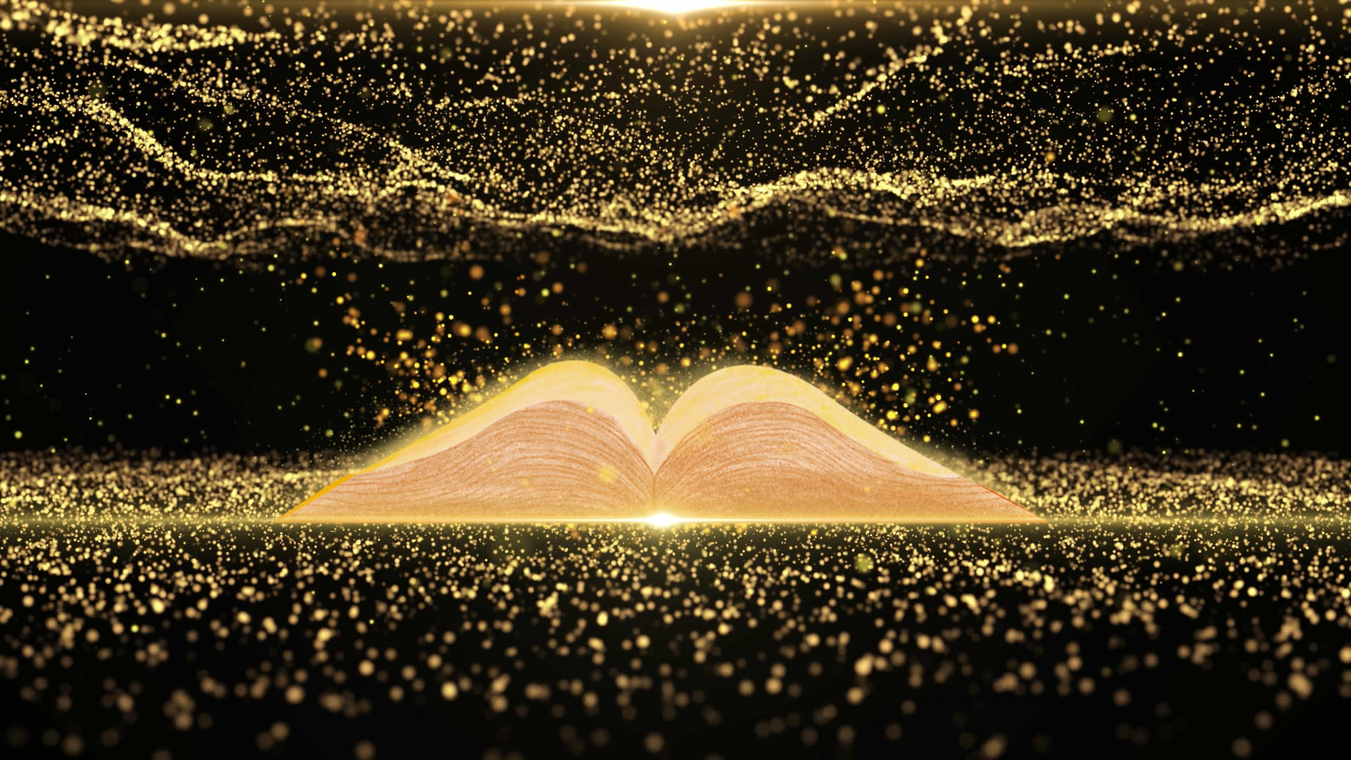 唯美金色粒子书籍4k视频的预览图