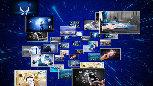 科技照片墙汇聚AE模板视频的预览图